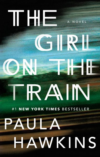 The Girl on the Train by Paula Hopkins, blurry background looking out into a field, double letters in font, book cover