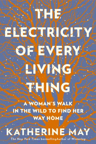 Book cover of "The Electricity of Every Living Thing" with a tall orange tree with a blue background.