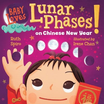 Young child looking up at the lunar phases.