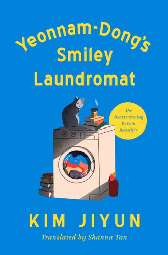 Yeonnam-Dong's Smiley Laundromat By Kim Jiyun, featuring an illustration of a cat atop a washing machine against a blue background