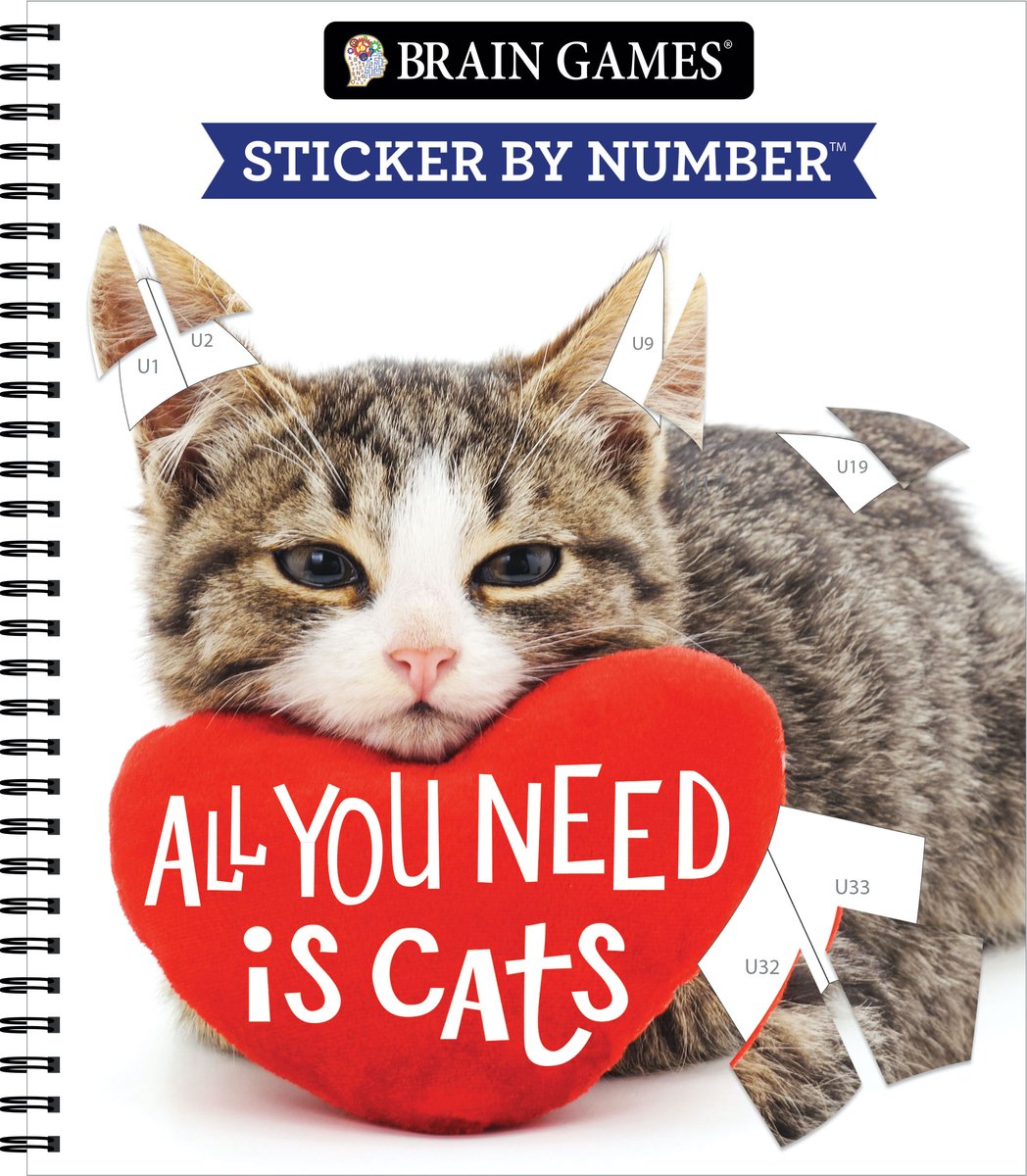 Brain Games - Sticker by Number: All You Need Is Cats (27 Images to ...