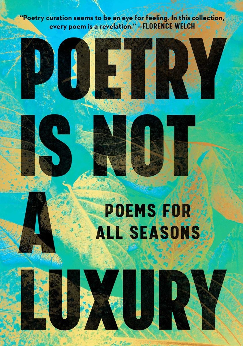Poetry is not a Luxury by Audre Lorde, book cover depicting a team background with gold foiled leaves.