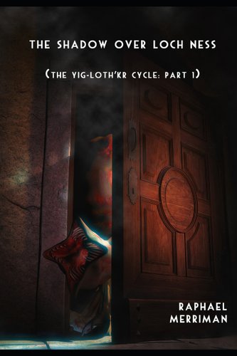 The head of a creature peeks through a door. The title is at the top in white letters. The author's name is at the bottom in smaller white letters.