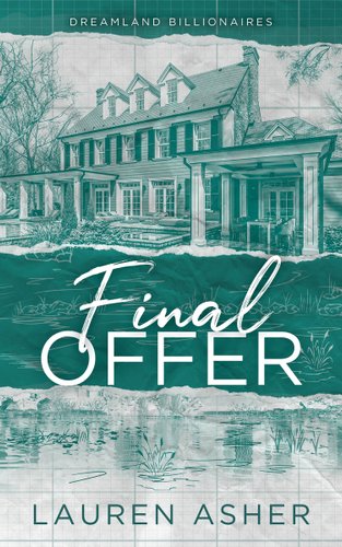 Final Offer by Lauren Asher book coverblueprint like photo of a house and a body of water