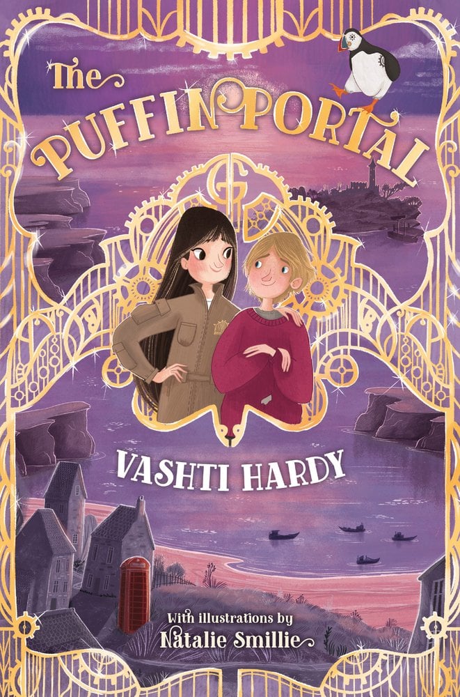 Front cover of The Puffin Portal by Vashti Hardy, illustrated by Natalie Smillie
