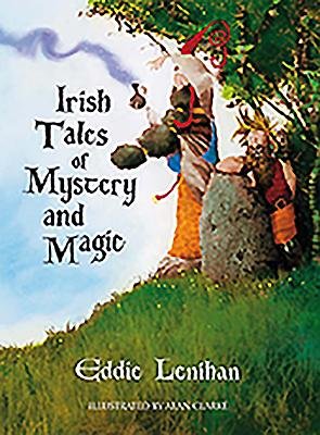 Various folkloric legends standing on top of a hill with magical potion floating away.