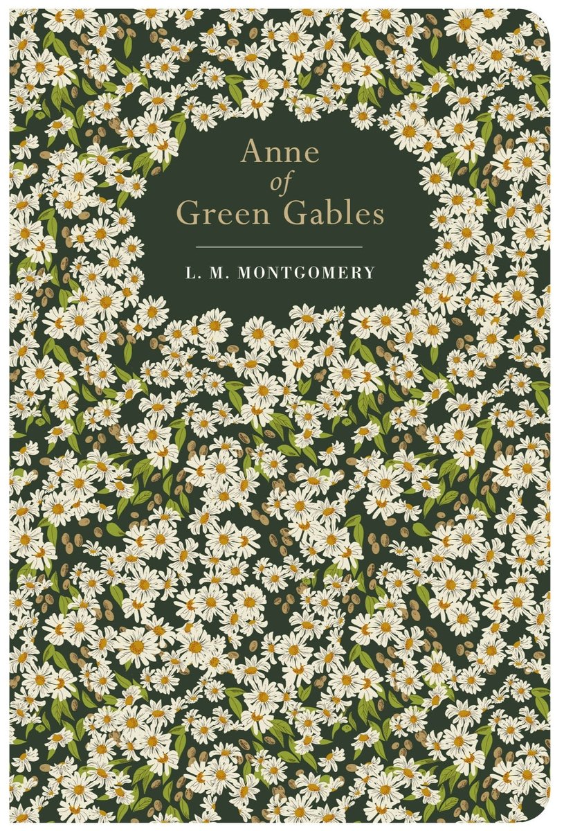 Anne of Green Gables by L.M.Montgomery. Daisies and leaves fill the cover, leaving space only for the title and author text.