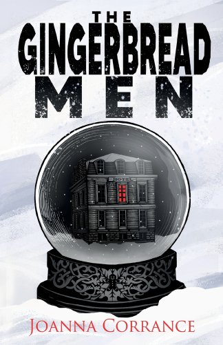 The Gingerbread Men by Joanna Corrance book cover featuring a hotel with a red glowing window in a snow globe.