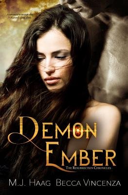 Demon Ember by M.J. Haag book cover with a women in the cover