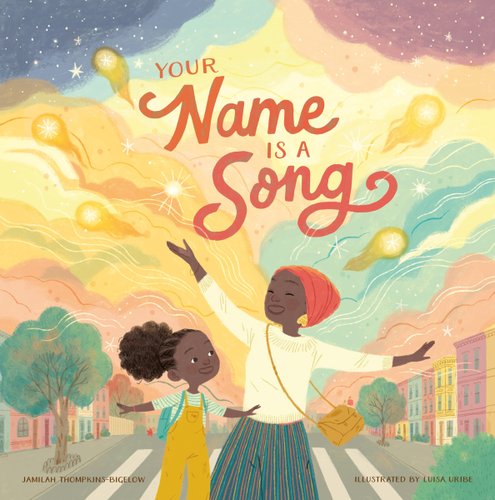 illustrated cover of mother and daughter set to a colorful sky