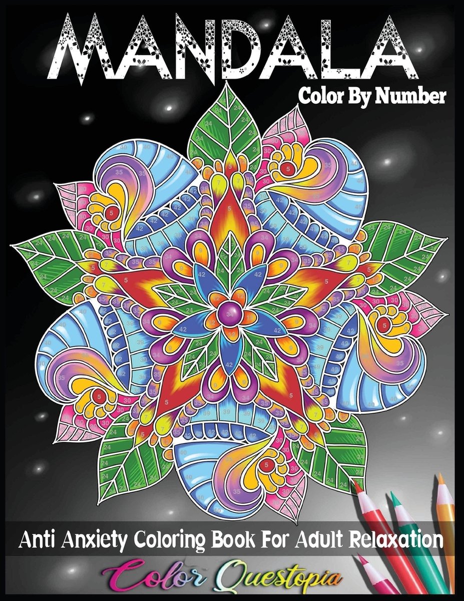 Mandala Color by Number Anti Anxiety Coloring Book for Adult Relaxation ...