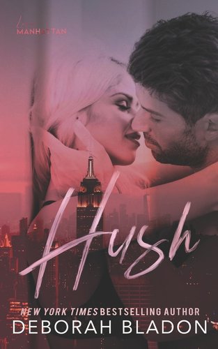 Hush by Deborah Bladon, man and woman kissing with New York backdrop.