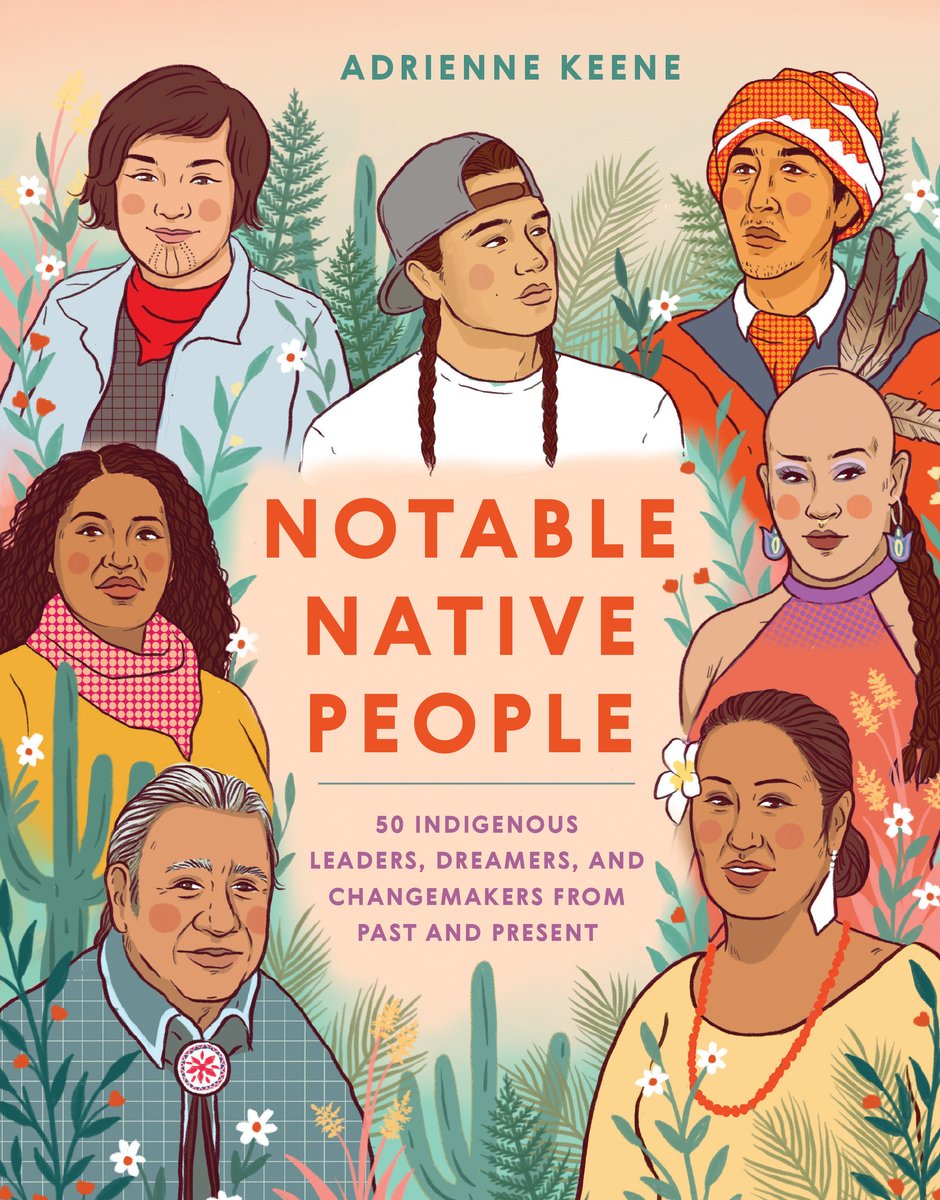 The cover is full of illustrations of different famous native people. The title 'Noble Native People' is written in the middle in red.
