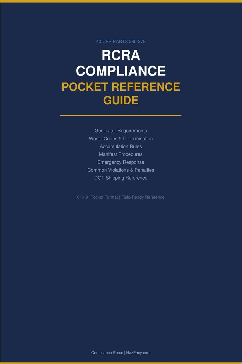 RCRA Compliance Pocket Reference Guide a book by Compliance Press ...