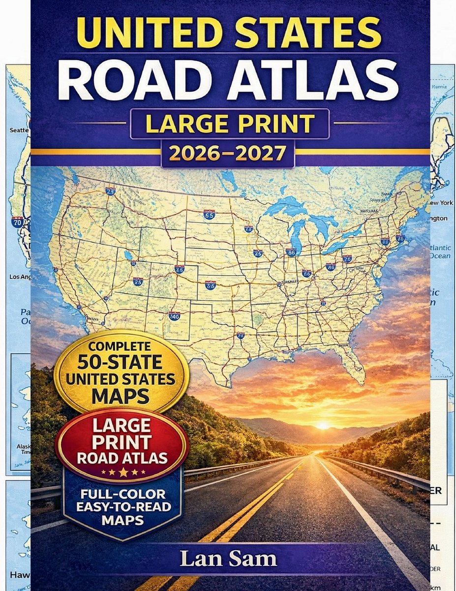 United States Road Atlas Large Print 2026 2027 A Book By Lan Sam 