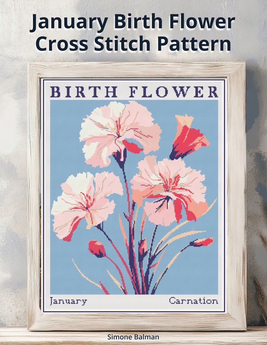 January Birth Flower Cross Stitch Pattern a book by Simone Balman ...