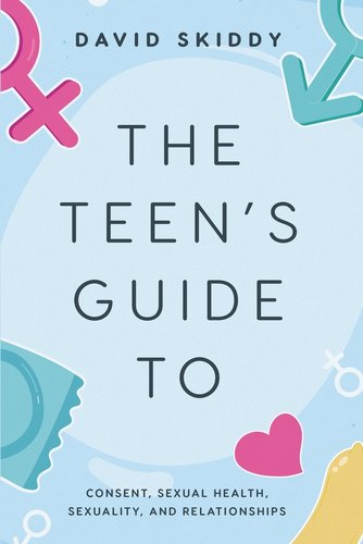 The title is in the center of the page in front a blue background with the two separate gender symbols floating around. 