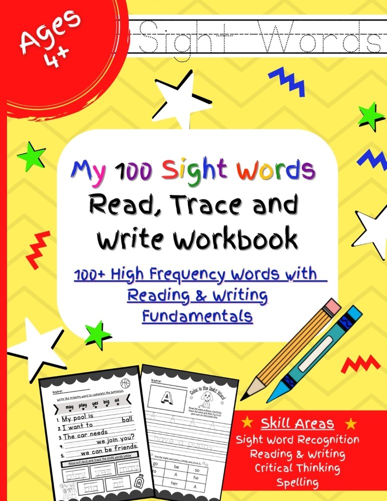 My 100 sight words read, trace and write workbook- 100+ High Frequency ...