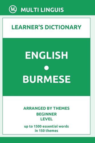 English-Burmese Learner's Dictionary (Arranged by Themes, Beginner ...