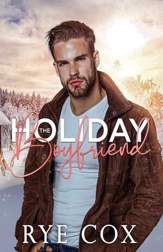 A man wearing a brown jacket and white t-shirt is posed in the center. Behind him is a winter forest landscape. The sun is shining. The title of the book is written in white and pink letters in the center. The author's name is in white letters at the bottom.