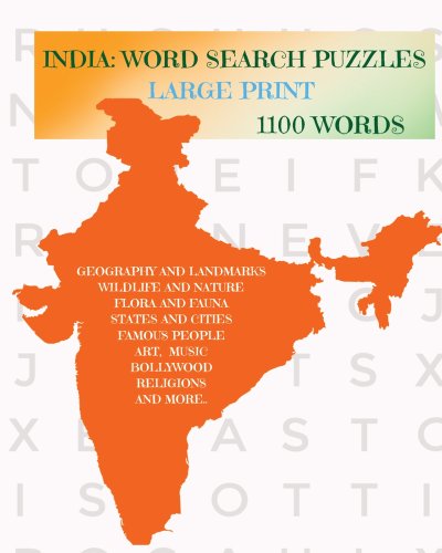India: Word Search Puzzles: For Teens and Adults Large Print 1100 Words ...