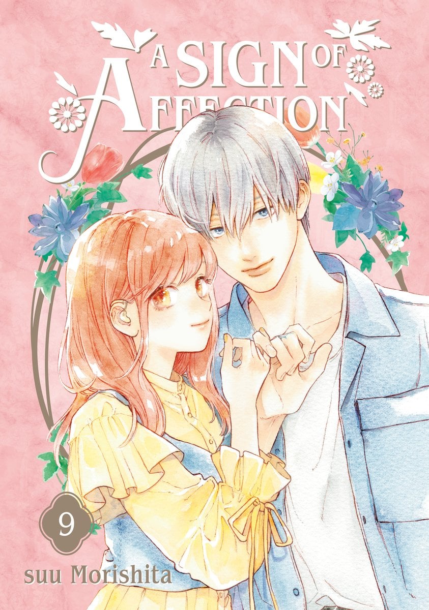 A Sign of Affection by Suu Morishita, a shojo manga cover depicting a man and woman hooking their pinkies together and smiling.