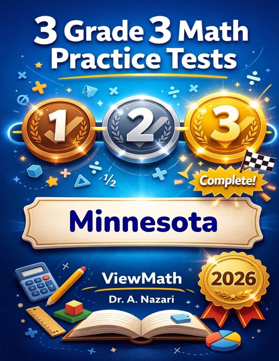 3 Minnesota MCA Grade 3 Math Practice Tests a book by Dr A Nazari ...