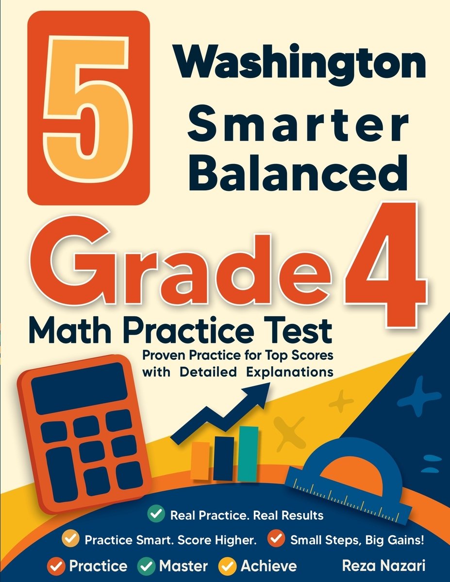 5 Washington Smarter Balanced Grade 4 Math Practice Tests a book by ...